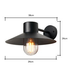 Heston Outdoor Wall Lantern, Black - thumbnail 9