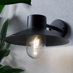 Heston Outdoor Wall Lantern, Black - thumbnail 3
