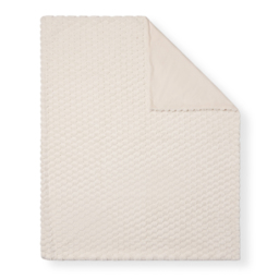 Honeycomb Faux Fur Throw, Cream - thumbnail 3