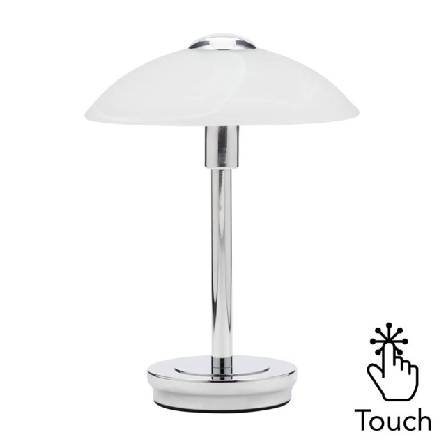 Archie Touch Lamp, Chrome and Alabaster - image 1