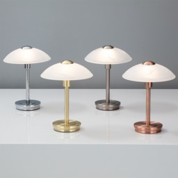 Archie Touch Lamp, Chrome and Alabaster - thumbnail 7