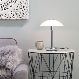 Archie Touch Lamp, Chrome and Alabaster - thumbnail 3
