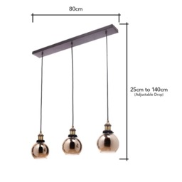 Carter Industrial Style Diner Pendant Bar, Bronze - thumbnail 9