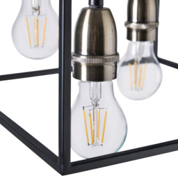 Dexter Industrial Style Box Flush Ceiling Light, Black - thumbnail 8