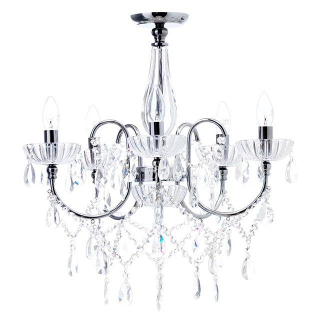 Edith Flush Ceiling Light, Chrome - image 1