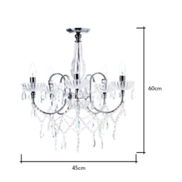 Edith Flush Ceiling Light, Chrome - thumbnail 7