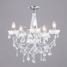 Edith Flush Ceiling Light, Chrome - thumbnail 4