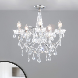 Edith Flush Ceiling Light, Chrome - thumbnail 3