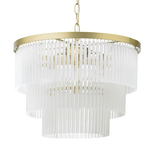 Aubrey Frosted Glass Ceiling Pendant, Brass - image 1