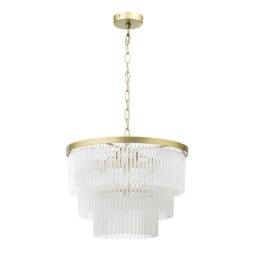 Aubrey Frosted Glass Ceiling Pendant, Brass - thumbnail 7
