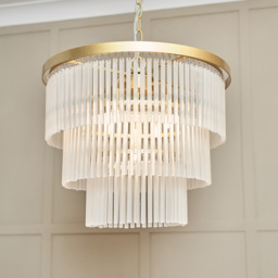 Aubrey Frosted Glass Ceiling Pendant, Brass - thumbnail 9