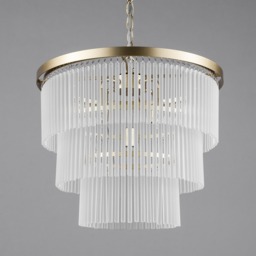 Aubrey Frosted Glass Ceiling Pendant, Brass - thumbnail 5