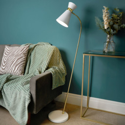 Olson Arc Floor Lamp, White - thumbnail 4