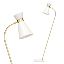 Olson Arc Floor Lamp, White - thumbnail 1