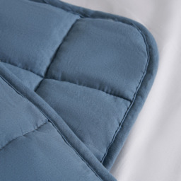 Square Stitch Quilted Bedspread, Blue - thumbnail 4