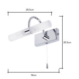 Cygna Bathroom Wall Light, Chrome - thumbnail 7