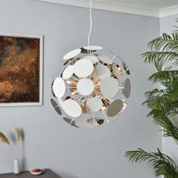 Sputnik Discs Ceiling Pendant Light, Matte White - thumbnail 3