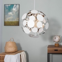 Sputnik Discs Ceiling Pendant Light, Matte White - thumbnail 8