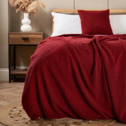 Really Soft Teddy Bear Fleece Throw, Merlot