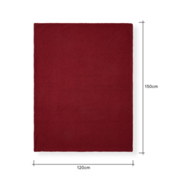 Really Soft Teddy Bear Fleece Throw, Merlot - thumbnail 7