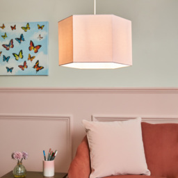 Glow Hexagon Ceiling Light Shade, Pink - thumbnail 3