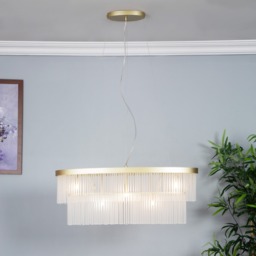 Aubrey Oval Diner Ceiling Pendant, Brass - thumbnail 7