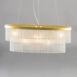 Aubrey Oval Diner Ceiling Pendant, Brass - thumbnail 4