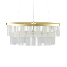 Aubrey Oval Diner Ceiling Pendant, Brass - thumbnail 1