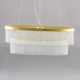 Aubrey Oval Diner Ceiling Pendant, Brass - thumbnail 5