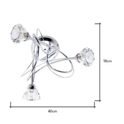 Marianne Small Flush Ceiling Light, Chrome - thumbnail 7