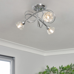 Marianne Small Flush Ceiling Light, Chrome - thumbnail 3