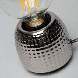 Oak Embossed Base Table Lamp, Satin Chrome - thumbnail 6