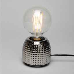 Oak Embossed Base Table Lamp, Satin Chrome - thumbnail 4