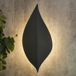 Lesley Outdoor LED Leaf Style Wall Light, Anthracite - thumbnail 3