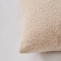 Really Soft Teddy Bear Fleece Cushion, Natural - thumbnail 4