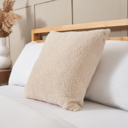 Really Soft Teddy Bear Fleece Cushion, Natural
