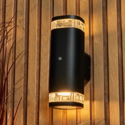 Epin Up & Down Outdoor Wall Light with Photocell Sensor, Black - thumbnail 3