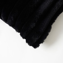 Jumbo Cord 45cm Cushion with Plain Velvet Backing, Black - thumbnail 4