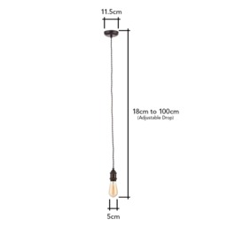 Industrial Style Champagne Cable Ceiling Pendant, Bronze - thumbnail 9