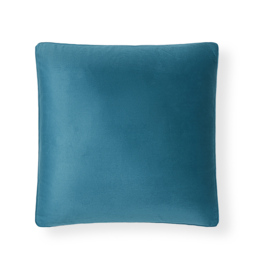 Small Velour Piped Cushion, Teal - thumbnail 3