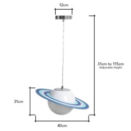 Glow Saturn Ceiling Pendant Light, Blue - thumbnail 9