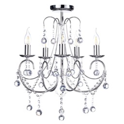 Sapparia Flush Chandelier, Chrome - thumbnail 1