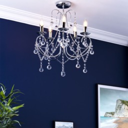 Sapparia Flush Chandelier, Chrome - thumbnail 3