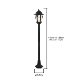 Ferris Outdoor Adjustable Height Lamp Post Lantern, Black - thumbnail 9