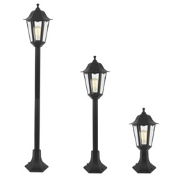 Ferris Outdoor Adjustable Height Lamp Post Lantern, Black - thumbnail 8