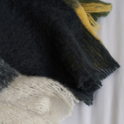 Wool Mix Check Throw, Green - thumbnail 4