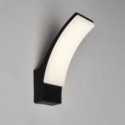 Klaus Outdoor Curved LED Wall Light, Black - thumbnail 4