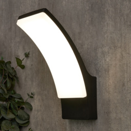 Klaus Outdoor Curved LED Wall Light, Black - thumbnail 3
