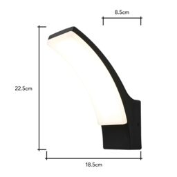 Klaus Outdoor Curved LED Wall Light, Black - thumbnail 7