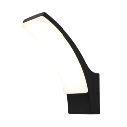 Klaus Outdoor Curved LED Wall Light, Black - thumbnail 1